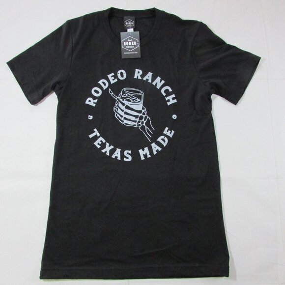 Rodeo Ranch Men's MD Short Sleeve Skeleton Drink Graphic T-Shirt - Black - Picture 1 of 2